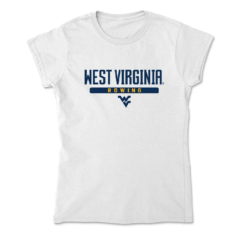 West Virginia - NCAA Women's Rowing : Teegan Wendley - Soft Style Women’s T-Shirt-- Thin T-Shirt Open Front Quick Dry