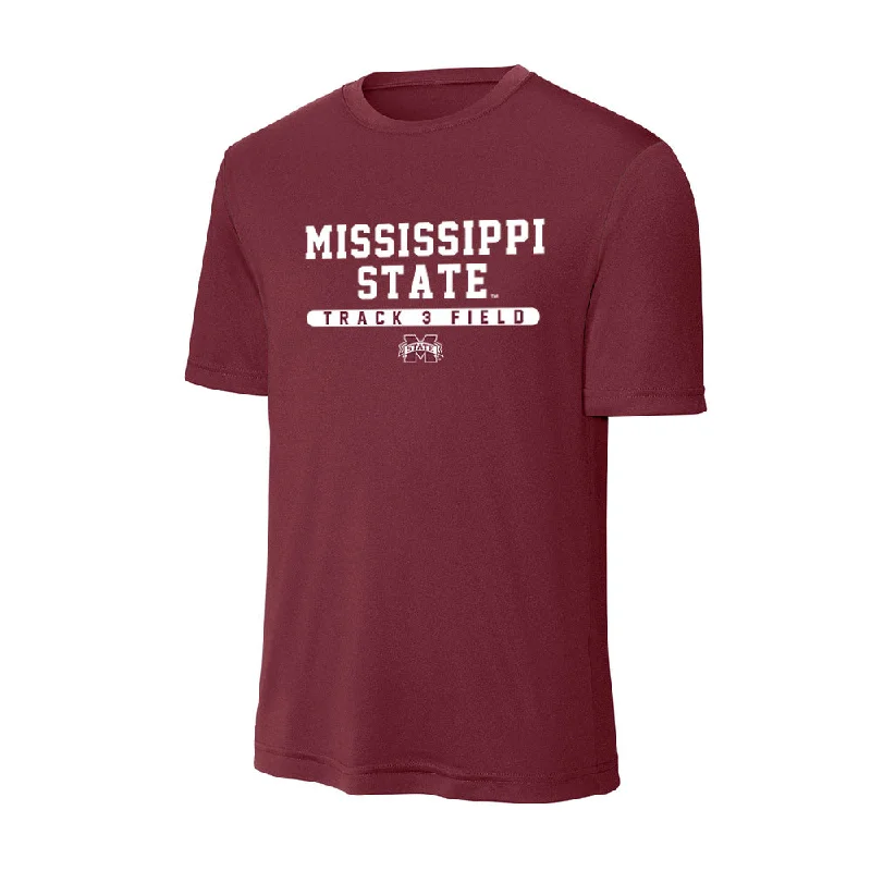 Mississippi State - NCAA Women's Track & Field : Rickea Atkins - Classic Shersey Activewear T-Shirt-- Polka Dot Checkered Tartan Mississippi State - NCAA Women's Track & Field : Rickea Atkins - Classic Shersey Activewear T-Shirt-- Polka Dot Checkered Tartan