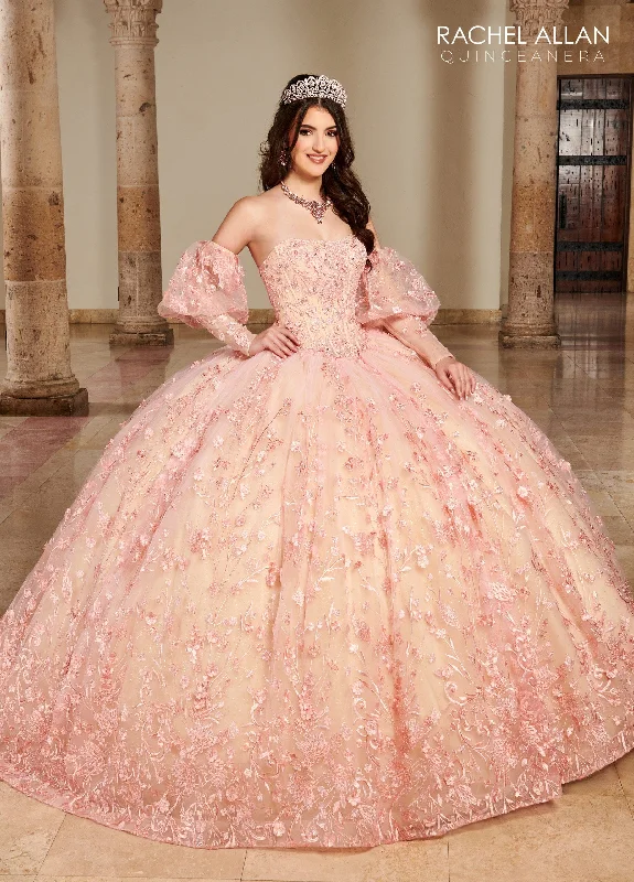 Strapless Puff Sleeve Quinceanera Dress by Rachel Allan RQ1123 Tunics Trendy modern
