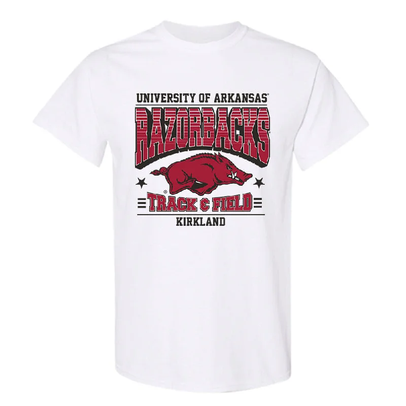 Arkansas - NCAA Women's Track & Field : Morgan Kirkland - Sports Shersey T-Shirt-- Collared Crew Neck Turtle Neck