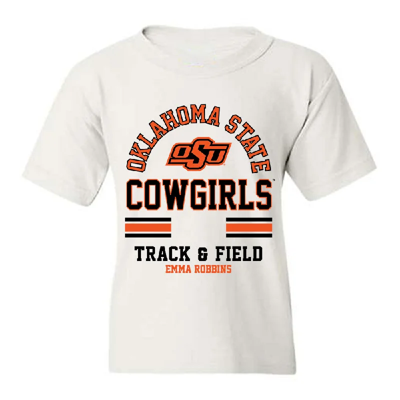 Oklahoma State - NCAA Women's Track & Field : Emma Robbins - Classic Fashion Shersey Youth T-Shirt-- Anti-Shrink Durable Soft