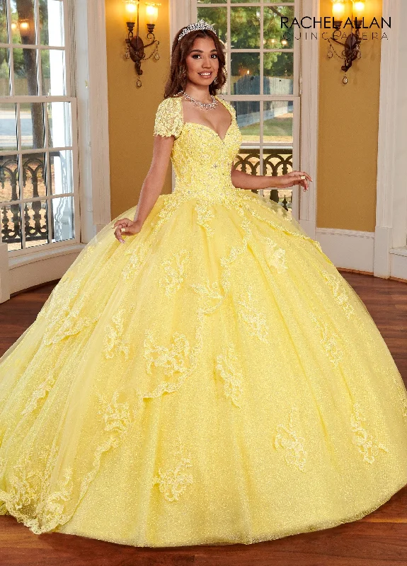 Applique Short Sleeve Quinceanera Dress by Rachel Allan RQ3108 Tunics Spring floral
