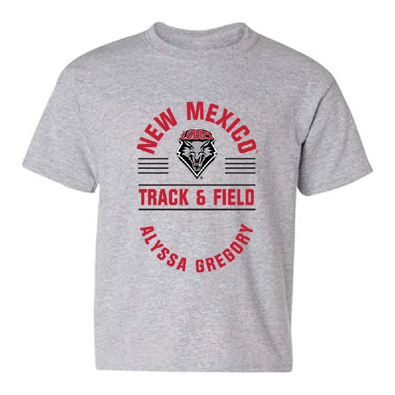 New Mexico - NCAA Women's Track & Field : Alyssa Gregory - Classic Fashion Shersey Youth T-Shirt-- Lace Blend Ribbed Blend Corduroy Blend