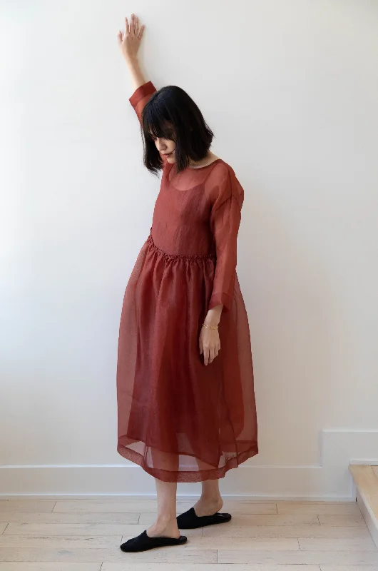 RB by Runaway Bicycle | Silk Organza Val Dress in Dark Copper Tunics New arrival