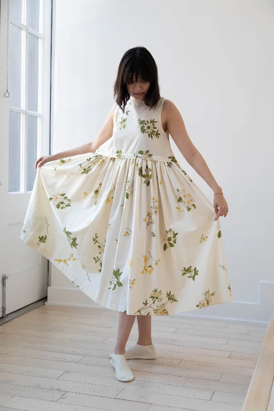RB by Runaway Bicycle | Anna Dress in Cream Floral Tunics Yoga stretchy