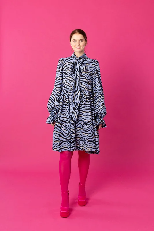 Dishy Dress Zebra Blue Tunics Yoga stretchy