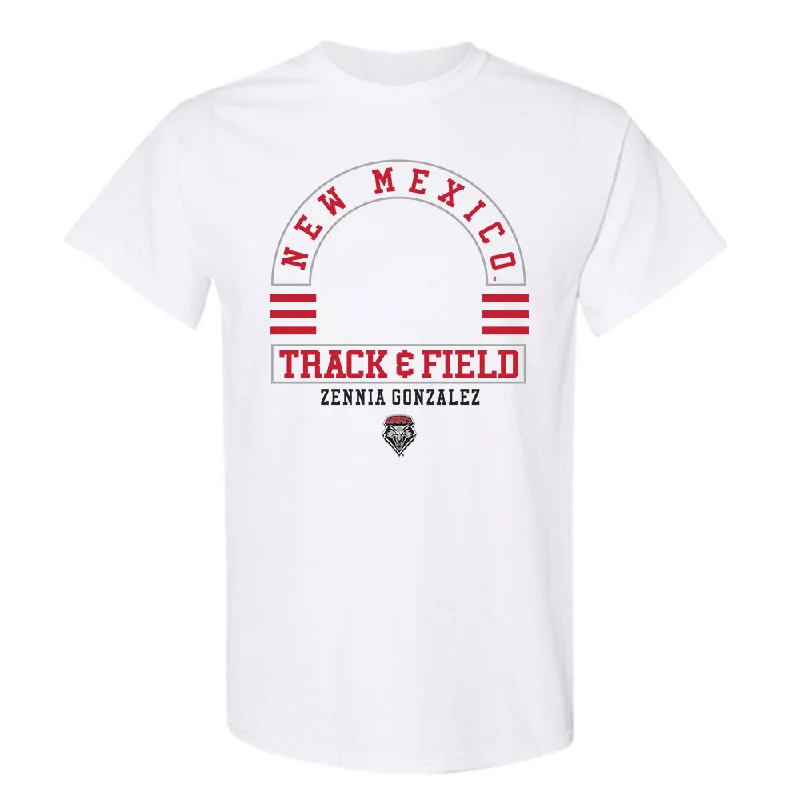 New Mexico - NCAA Women's Track & Field : Zennia Gonzalez - Classic Fashion Shersey T-Shirt-- V-Neck T-Shirt Long Sleeve Cotton
