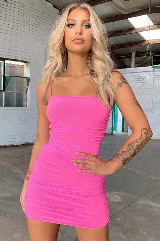 Sexy Satin Ruched V-neck Spaghetti Straps Sleeveless Homecoming Dresses Tunics Velvet soft