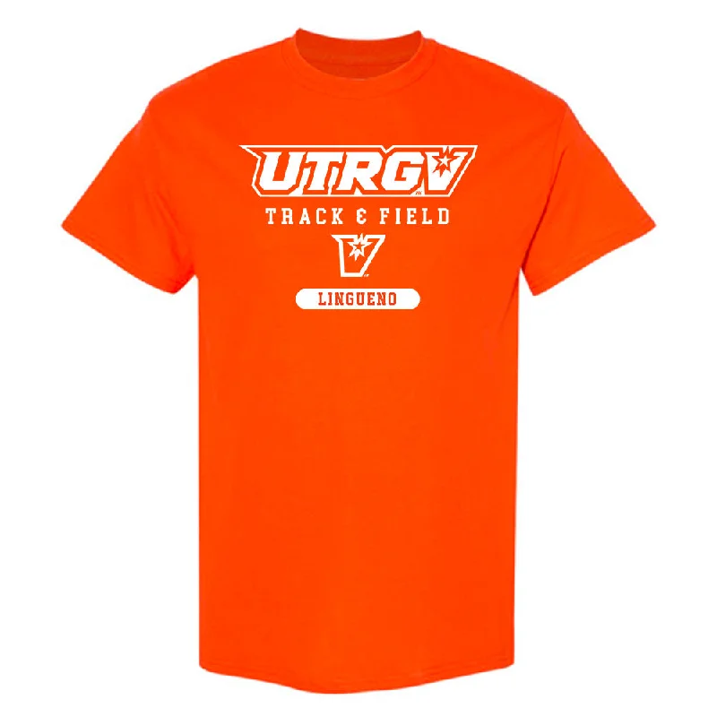 UTRGV - NCAA Women's Track & Field : Ashley Lingueno - Classic Shersey T-Shirt-- Chenille Fabric Brocade Fabric Lace Fabric