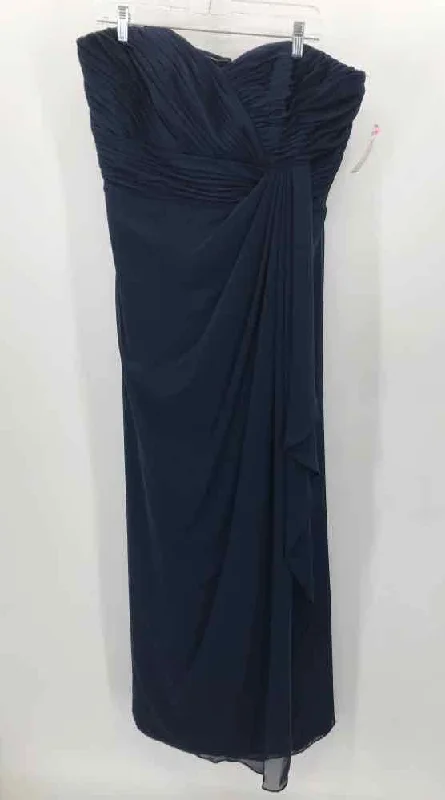 Pre-Owned Alfred Angelo Navy Size 16 Maxi Strapless Dress Boat Neckline Classic