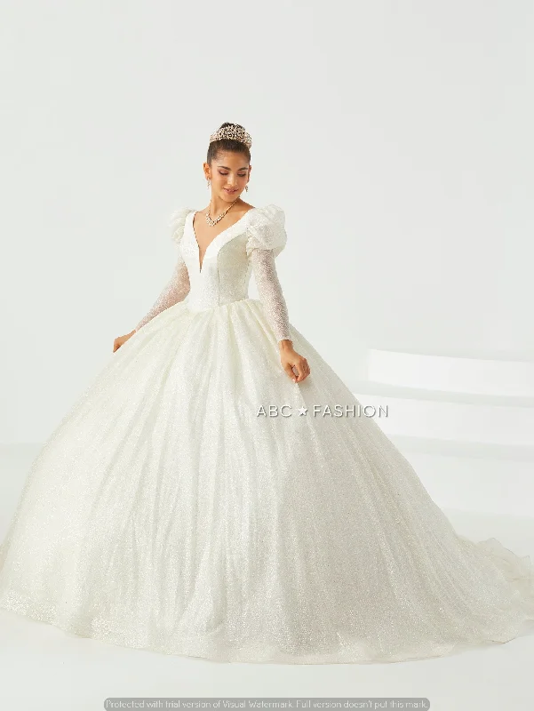 V-Neck Quinceanera Dress by Fiesta Gowns 56442 Cowl Neckline Elegant