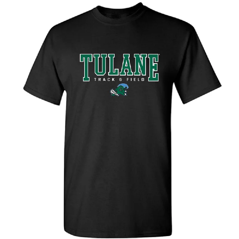 Tulane - NCAA Women's Track & Field : Ali Saunders - T-Shirt-- Hooded Caped Shawl Collar