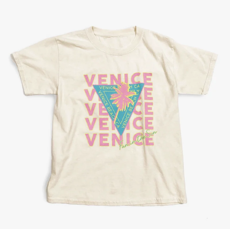 Girls Ivory Venice T-shirt-- Mesh Blend Leather Blend Suede Blend