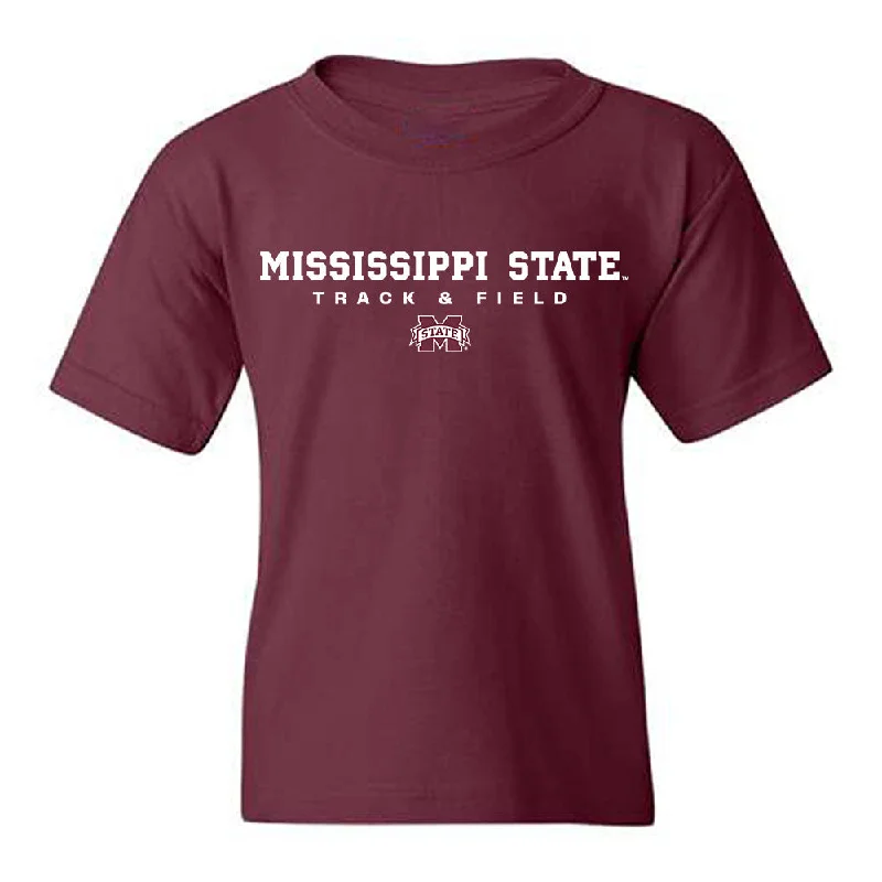 Mississippi State - NCAA Women's Track & Field : Jhordyn Stallworth - Classic Shersey Youth T-Shirt-- Chenille Blend Fleece Blend Nylon Blend Mississippi State - NCAA Women's Track & Field : Jhordyn Stallworth - Classic Shersey Youth T-Shirt-- Chenille Blend Fleece Blend Nylon Blend