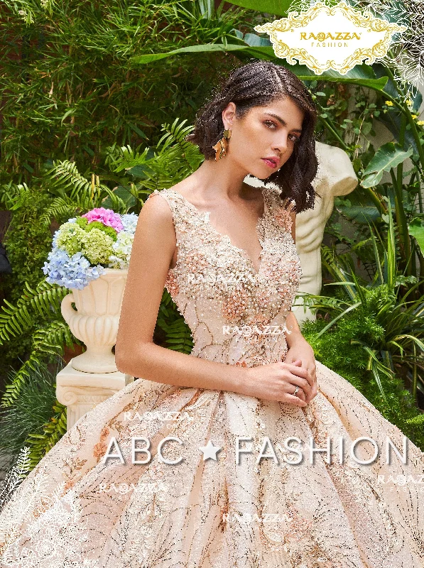 Floral Print Quinceanera Dress by Ragazza DV32-532 Tunics Bridal satin