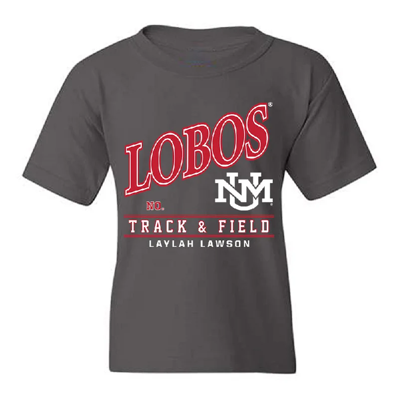 New Mexico - NCAA Women's Track & Field : Laylah Lawson - Youth T-Shirt-- Silk Blend Satin Velvet
