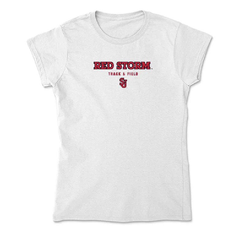 St. Johns - NCAA Women's Track & Field : Jade Dockery - Soft Style Women’s T-Shirt-- Zippered Front Buttoned Front Snap Front