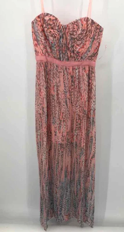 Pre-Owned BCBG Pink Size 6 Maxi Strapless Dress Boatneck Modish Everyday