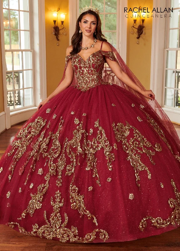 Applique Cape Sleeve Quinceanera Dress by Rachel Allan RQ2164 Tunics Cozy soft
