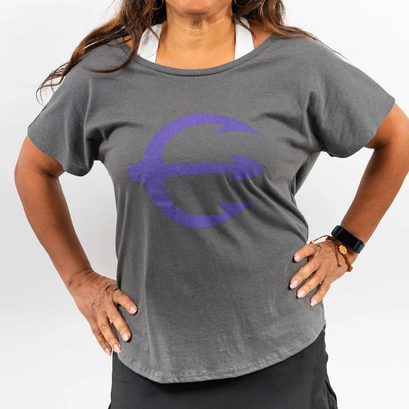 Dolman Trident T-Shirt Grey-- Spandex Blend Rayon Blend Denim Blend