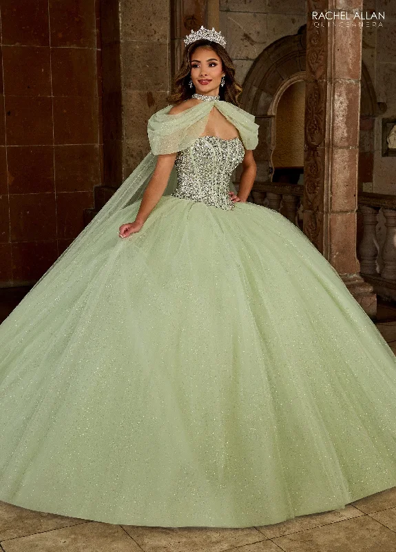 Strapless Cape Quinceanera Dress by Rachel Allan RQ1130 Tunics Occasion special