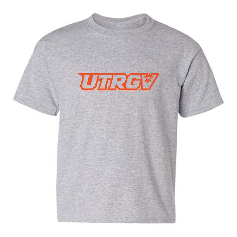 UTRGV - NCAA Women's Track & Field : Ashley Lingueno - Sports Shersey Youth T-Shirt-- Striped Floral Plaid