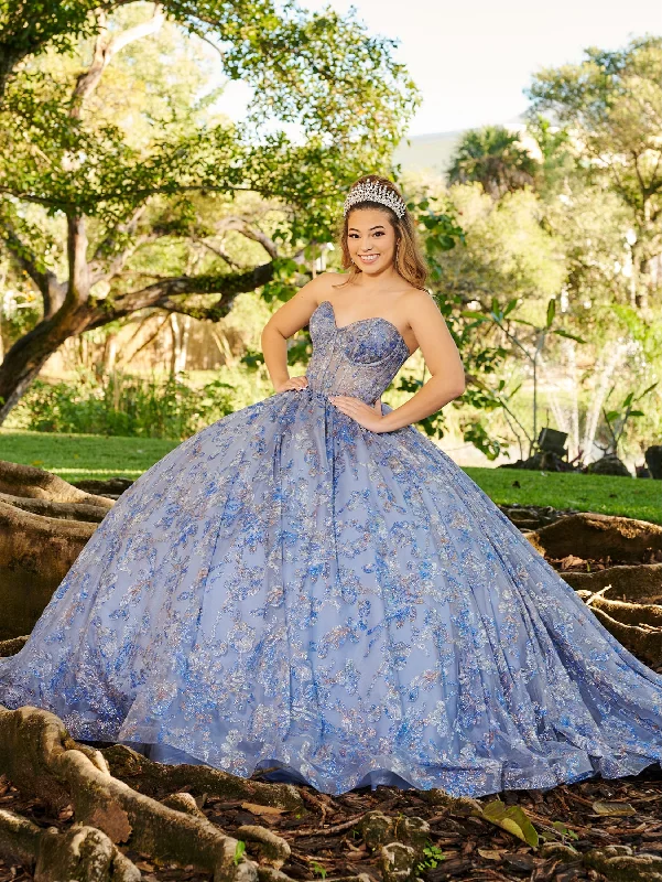 Strapless Corset Quinceanera Dress by LizLuo Fiesta 56523 Boat Neckline Classic