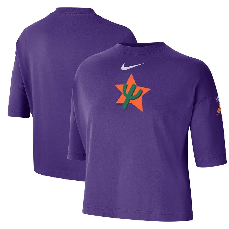 NBA Phoenix Suns Women's Nike 2024/25 City Edition Boxy Short Sleeve T-Shirt-- Graphic T-Shirt Round Neck Polyester