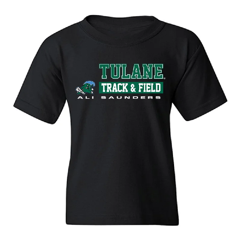 Tulane - NCAA Women's Track & Field : Ali Saunders - Classic Fashion Shersey Youth T-Shirt-- Plaid T-Shirt Polka Dot Checkered