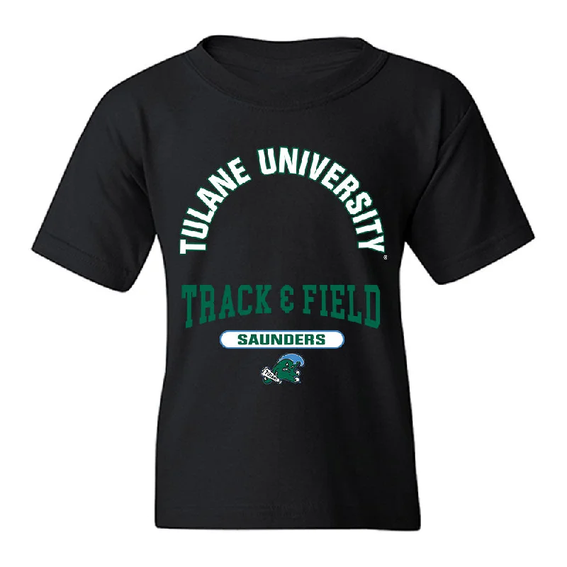 Tulane - NCAA Women's Track & Field : Ali Saunders - Classic Fashion Shersey Youth T-Shirt-- Rayon Velvet Corduroy