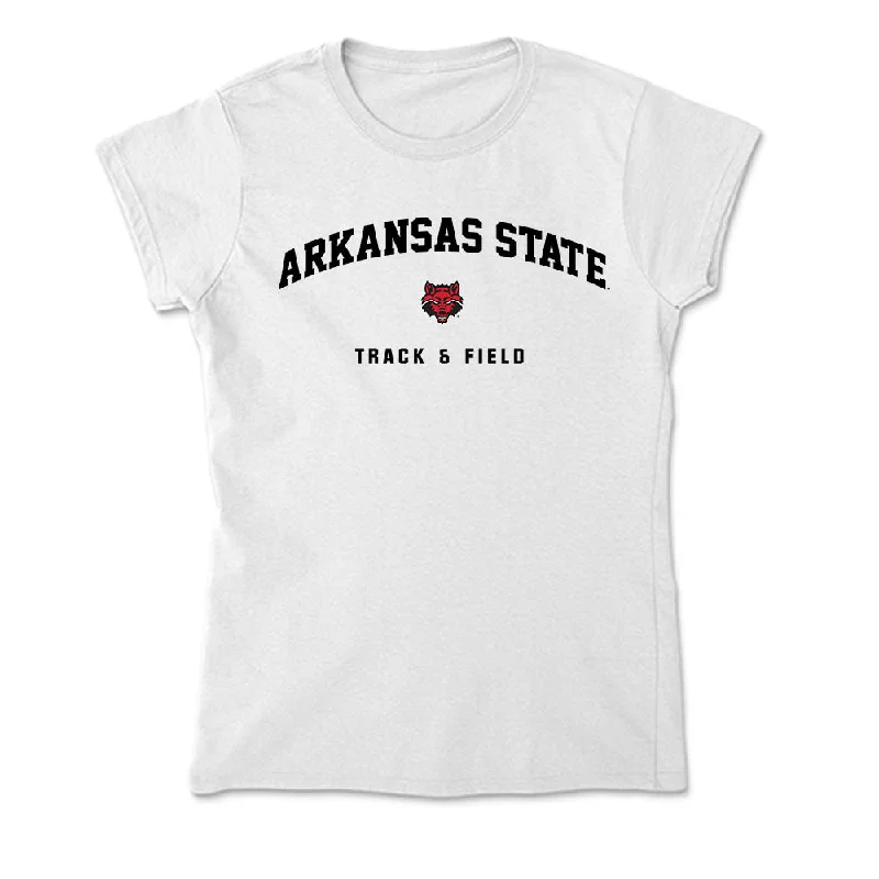 Arkansas State - NCAA Women's Track & Field : Mia Conroy - Soft Style Women’s T-Shirt-- Satin Blend Silk Blend Wool Blend