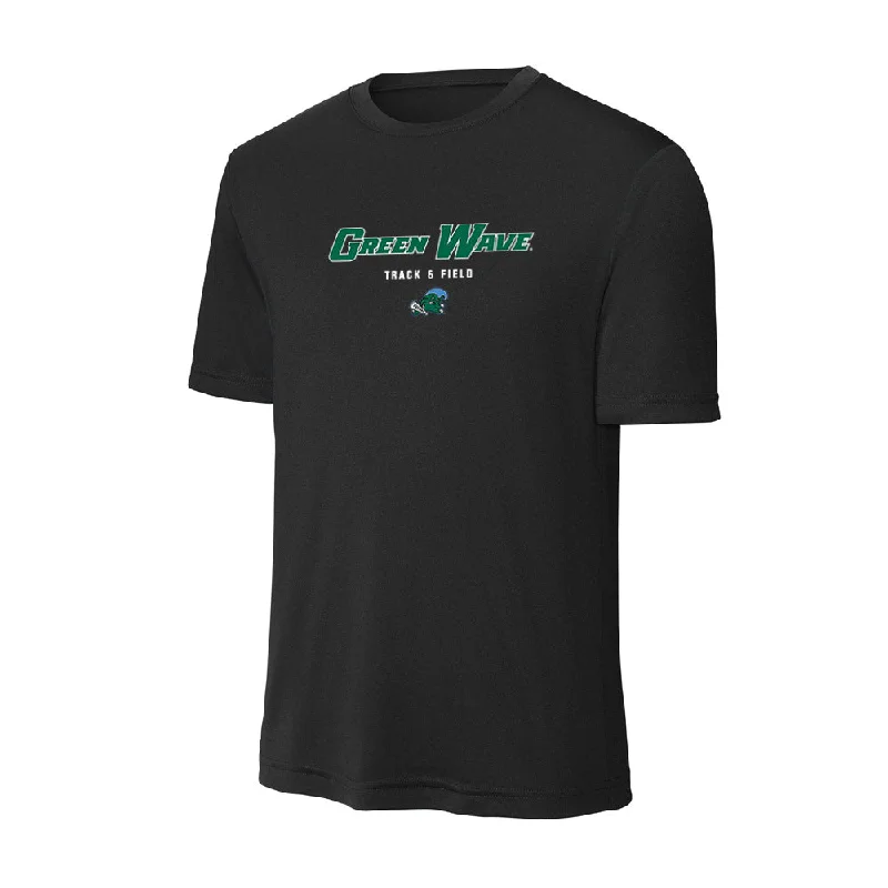 Tulane - NCAA Women's Track & Field : Ali Saunders - Activewear T-Shirt-- Fleece Nylon Spandex