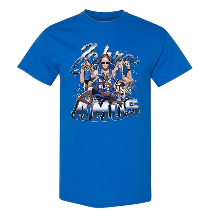Buffalo - NCAA Women's Track & Field : Zahra Amos - Player Collage T-Shirt-- Rayon Fabric Velvet Fabric Corduroy Fabric