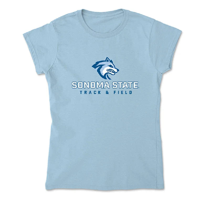 SSU - NCAA Women's Track & Field : Katie Snedden - Soft Style Women’s T-Shirt-- Print Jacquard Patchwork