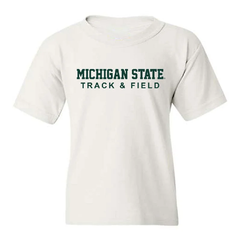 Michigan State - NCAA Women's Track & Field : Maley Roberts - Classic Shersey Youth T-Shirt-- Print Jacquard Patchwork Michigan State - NCAA Women's Track & Field : Maley Roberts - Classic Shersey Youth T-Shirt-- Print Jacquard Patchwork