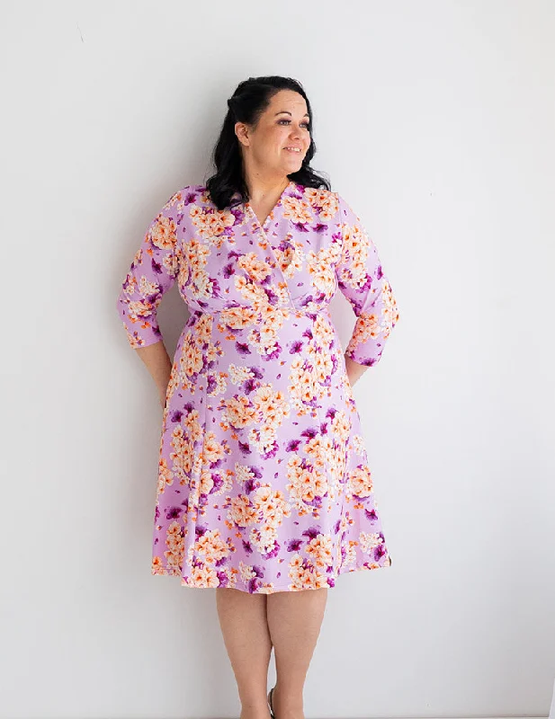 Women's Pleated Dress Pelargonia Purple Tunics Plaid country