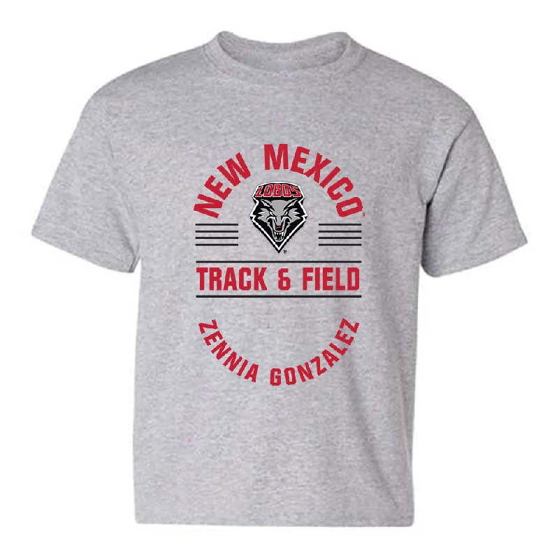 New Mexico - NCAA Women's Track & Field : Zennia Gonzalez - Classic Fashion Shersey Youth T-Shirt-- Knit Fabric Woven Fabric Fleece Fabric