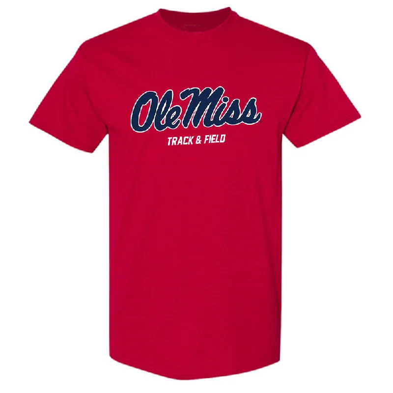 Ole Miss - NCAA Women's Track & Field : Akaomachukwu Odeluga - Replica Shersey T-Shirt-- Notch Collar Peter Pan Collar Cowl Neck