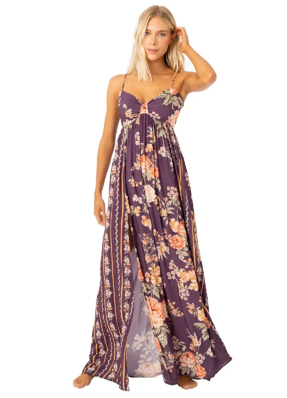 Maaji Vintage Flower Della Long Dress Turtleneck Neckline Stylish