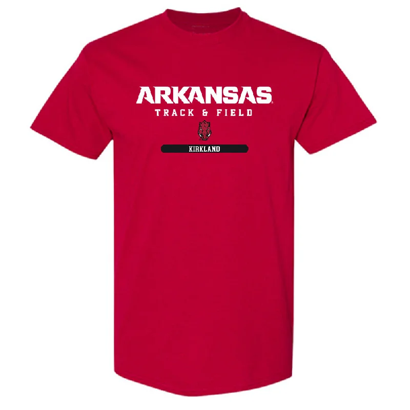 Arkansas - NCAA Women's Track & Field : Morgan Kirkland - Classic Shersey T-Shirt-- Hooded Caped Shawl Collar