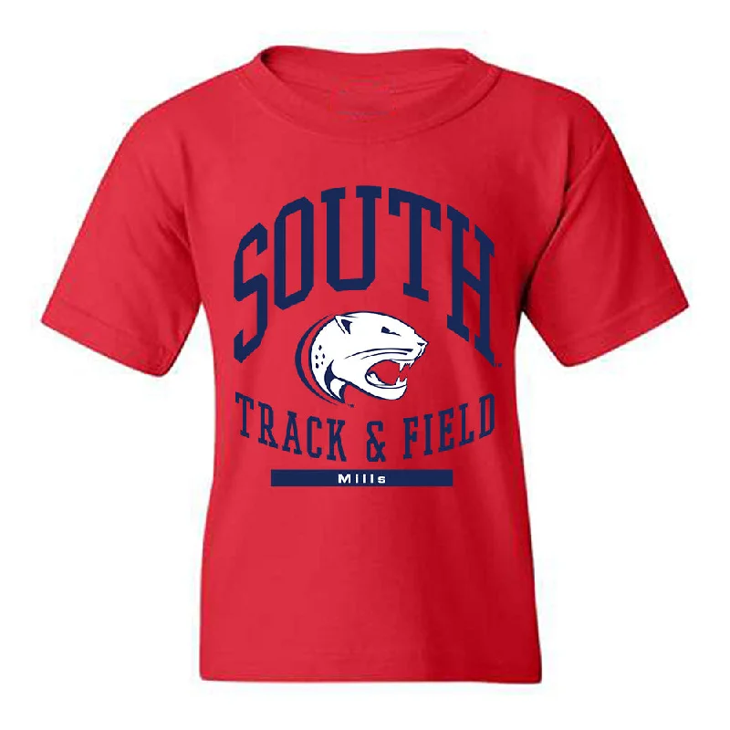 South Alabama - NCAA Women's Track & Field : Karleigh Mills - Classic Fashion Shersey Youth T-Shirt-- Knit Fabric Woven Fabric Fleece Fabric
