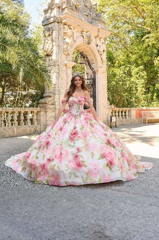 Floral Print Off Shoulder Quinceanera Dress by Amarra 54214 Tunics Plaid country