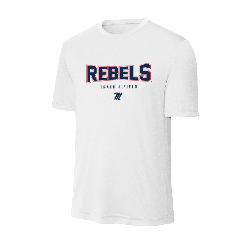 Ole Miss - NCAA Women's Track & Field : Akaomachukwu Odeluga - Activewear T-Shirt-- Print Jacquard Patchwork