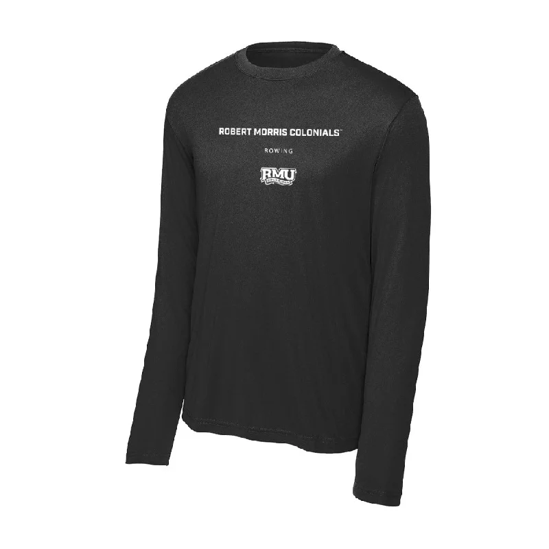 Robert Morris - NCAA Women's Rowing : Sarah Naylor - Activewear Long Sleeve T-Shirt-- Lace Blend Ribbed Blend Corduroy Blend