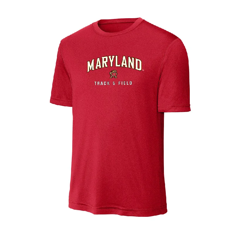 Maryland - NCAA Women's Track & Field : Victoria Teasley - Activewear T-Shirt-- Wool Fabric Cashmere Fabric Tweed Fabric