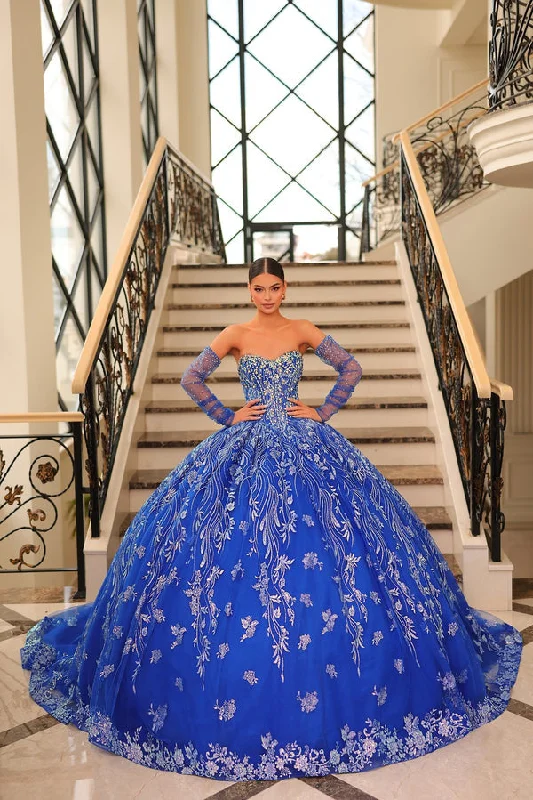 Beaded Strapless Quinceanera Dress by Amarra 54222 Tunics Print Colorful