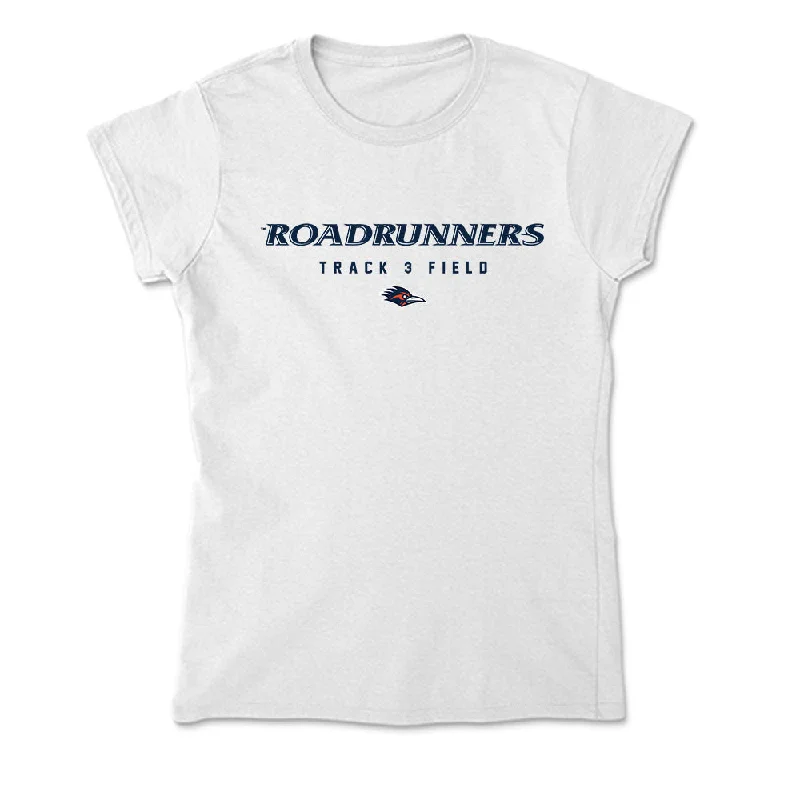 UTSA - NCAA Women's Track & Field : Lisa Pelletier - Soft Style Women’s T-Shirt-- Rayon Fabric Velvet Fabric Corduroy Fabric
