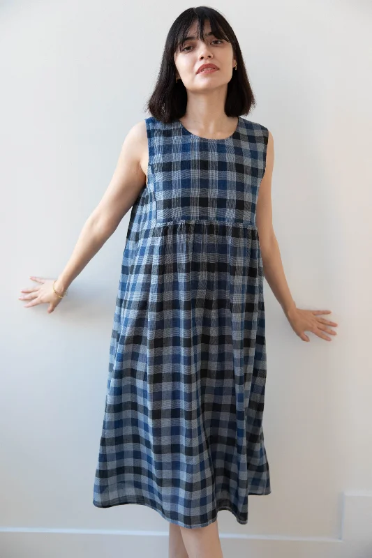 Rubia & Neel | Audrey Long Dress in Check Cotton Tunics Spring floral