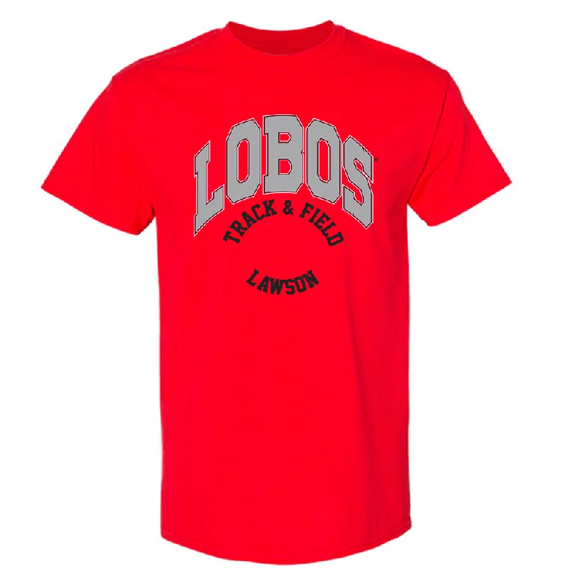 New Mexico - NCAA Women's Track & Field : Laylah Lawson - Classic Fashion Shersey T-Shirt-- Denim Fabric Leather Fabric Suede Fabric