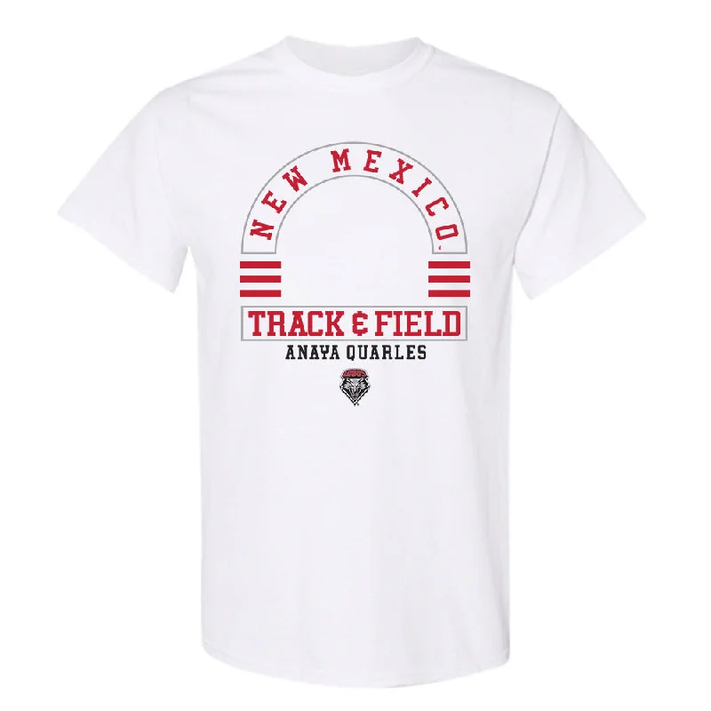 New Mexico - NCAA Women's Track & Field : Anaya Quarles - Classic Fashion Shersey T-Shirt-- Thin T-Shirt Open Front Quick Dry